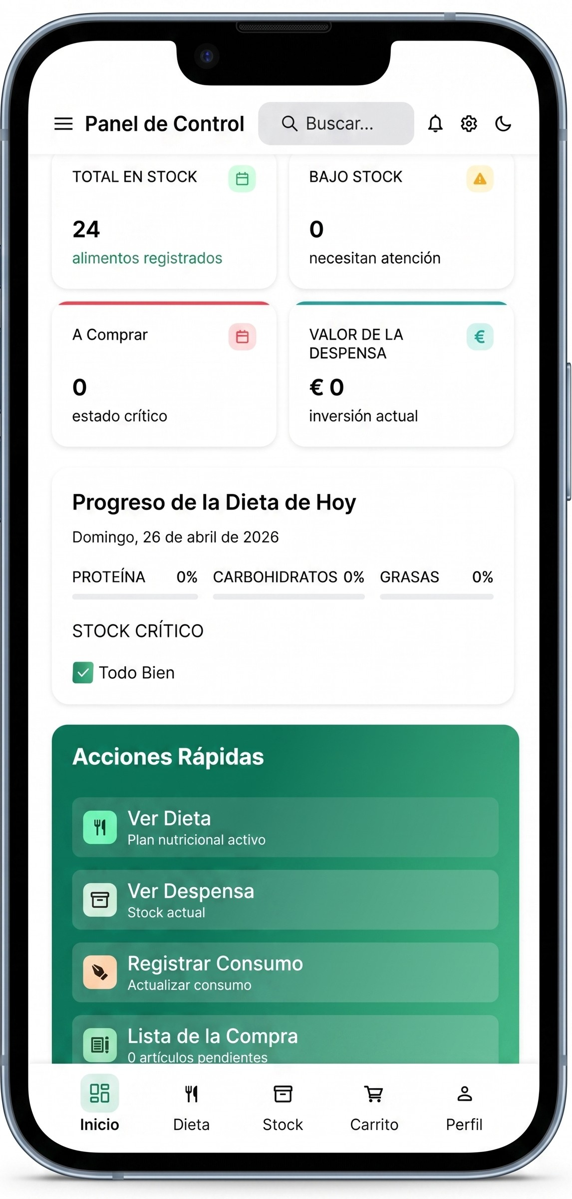 SyncDiet App móvil